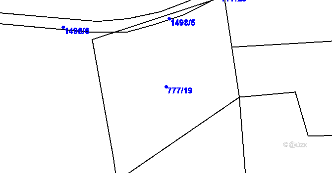 Parcela st. 777/19 v KÚ Otinoves, Katastrální mapa