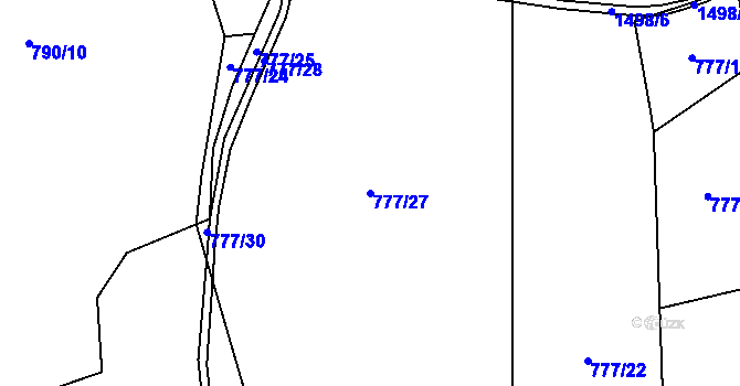Parcela st. 777/27 v KÚ Otinoves, Katastrální mapa
