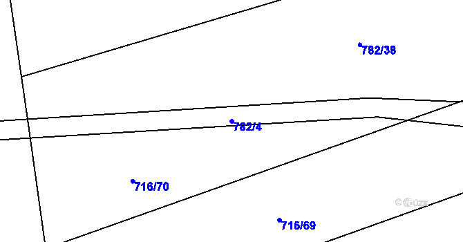 Parcela st. 782/4 v KÚ Otinoves, Katastrální mapa