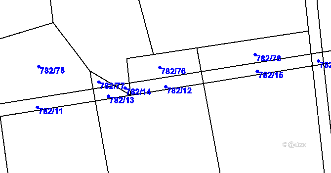 Parcela st. 782/12 v KÚ Otinoves, Katastrální mapa