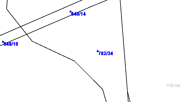 Parcela st. 782/34 v KÚ Otinoves, Katastrální mapa
