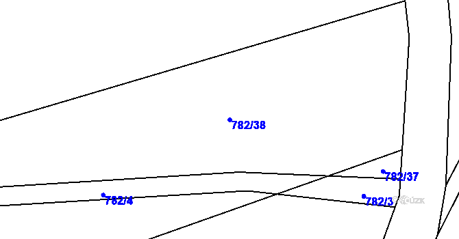 Parcela st. 782/38 v KÚ Otinoves, Katastrální mapa