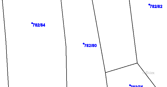 Parcela st. 782/80 v KÚ Otinoves, Katastrální mapa