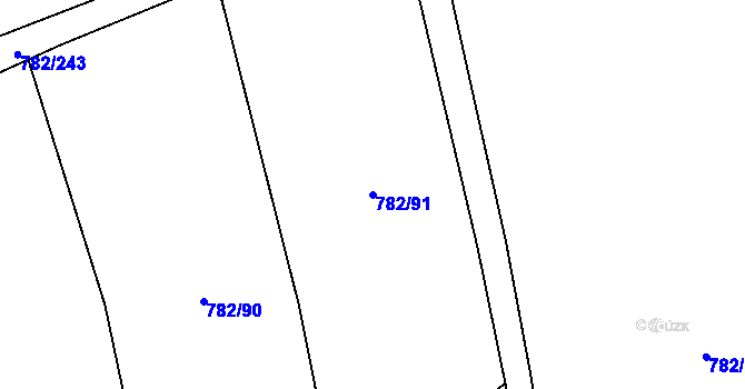 Parcela st. 782/91 v KÚ Otinoves, Katastrální mapa