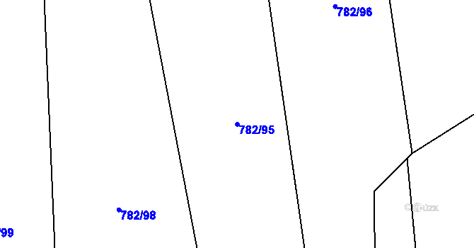 Parcela st. 782/95 v KÚ Otinoves, Katastrální mapa