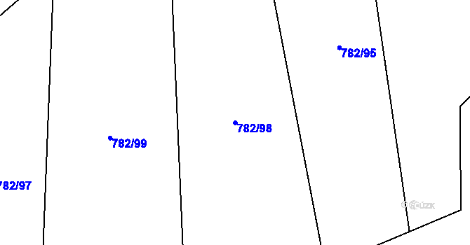 Parcela st. 782/98 v KÚ Otinoves, Katastrální mapa