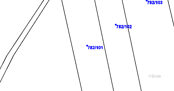 Parcela st. 782/101 v KÚ Otinoves, Katastrální mapa