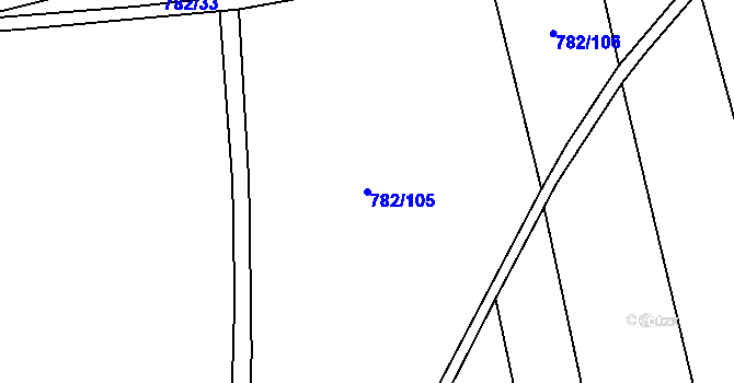 Parcela st. 782/105 v KÚ Otinoves, Katastrální mapa