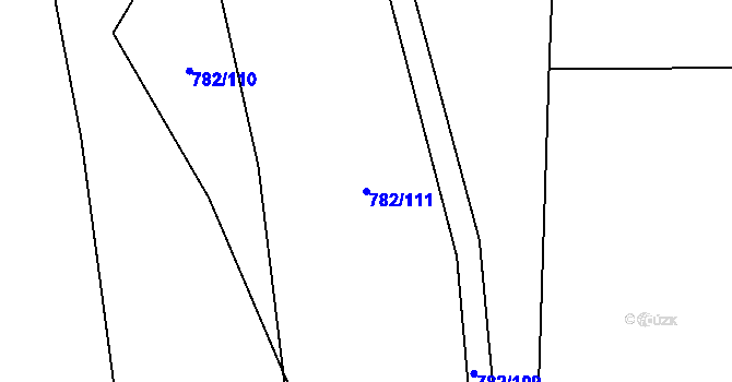 Parcela st. 782/111 v KÚ Otinoves, Katastrální mapa