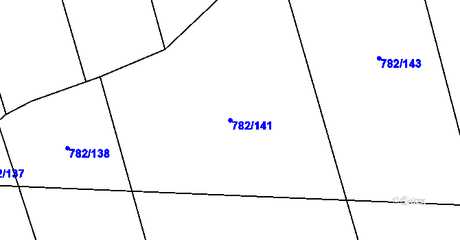 Parcela st. 782/141 v KÚ Otinoves, Katastrální mapa