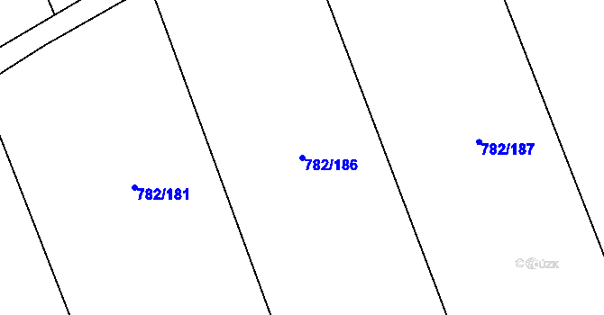 Parcela st. 782/186 v KÚ Otinoves, Katastrální mapa