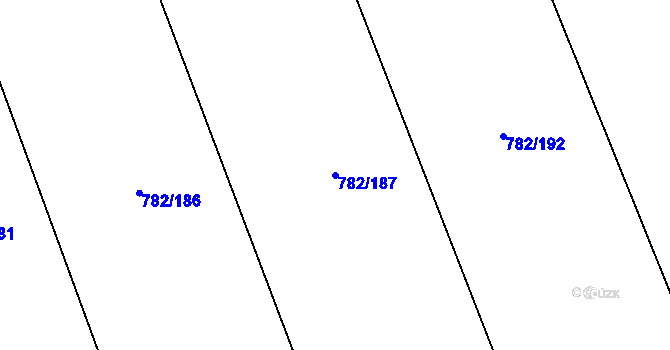 Parcela st. 782/187 v KÚ Otinoves, Katastrální mapa