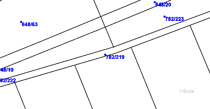 Parcela st. 782/219 v KÚ Otinoves, Katastrální mapa