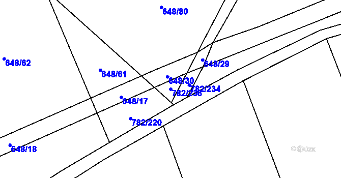 Parcela st. 782/236 v KÚ Otinoves, Katastrální mapa