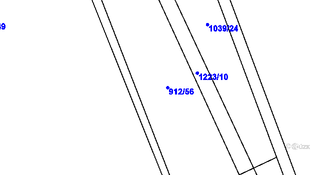 Parcela st. 912/56 v KÚ Otinoves, Katastrální mapa