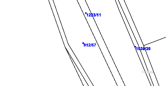 Parcela st. 912/57 v KÚ Otinoves, Katastrální mapa