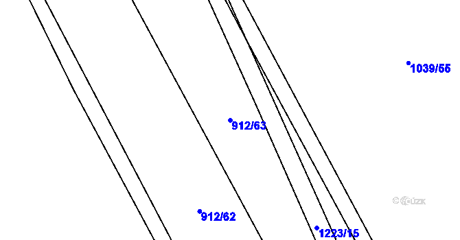 Parcela st. 912/63 v KÚ Otinoves, Katastrální mapa