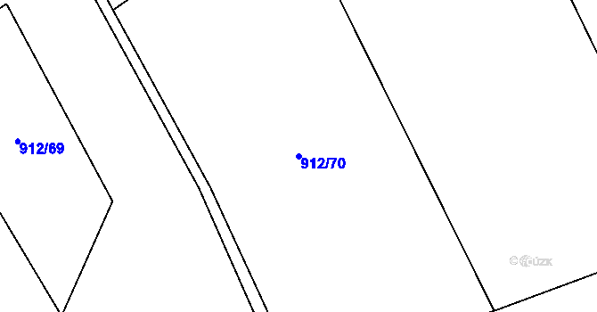 Parcela st. 912/70 v KÚ Otinoves, Katastrální mapa