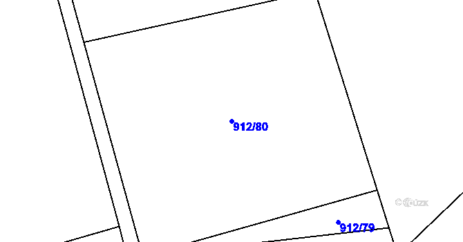 Parcela st. 912/80 v KÚ Otinoves, Katastrální mapa