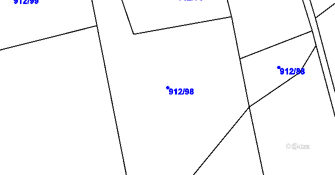 Parcela st. 912/98 v KÚ Otinoves, Katastrální mapa