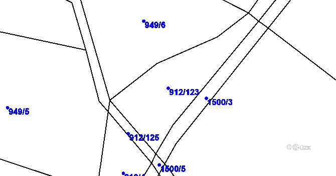 Parcela st. 912/123 v KÚ Otinoves, Katastrální mapa