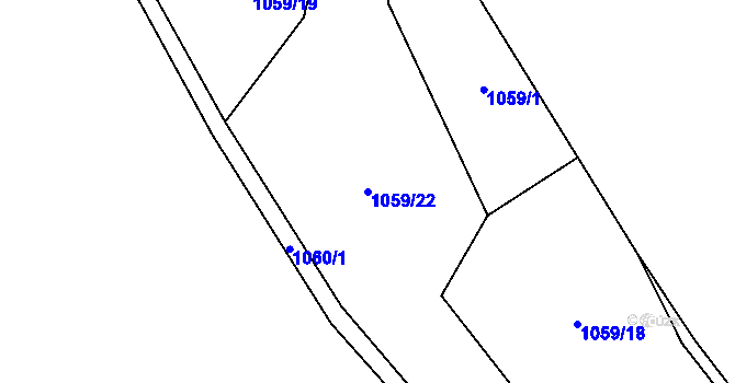 Parcela st. 1059/22 v KÚ Otinoves, Katastrální mapa