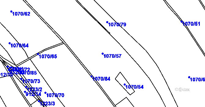 Parcela st. 1070/57 v KÚ Otinoves, Katastrální mapa