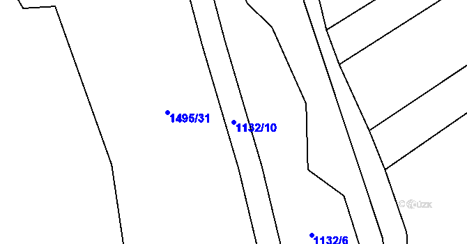 Parcela st. 1132/10 v KÚ Otinoves, Katastrální mapa