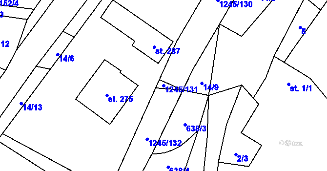 Parcela st. 1245/131 v KÚ Otinoves, Katastrální mapa