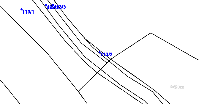 Parcela st. 113/2 v KÚ Otmíče, Katastrální mapa