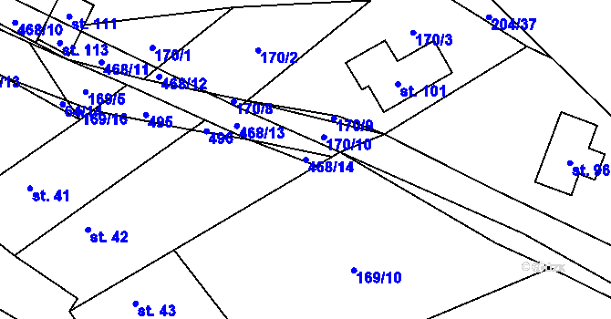 Parcela st. 468/14 v KÚ Otmíče, Katastrální mapa