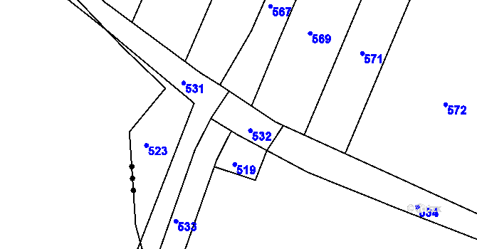 Parcela st. 466/21 v KÚ Otmíče, Katastrální mapa