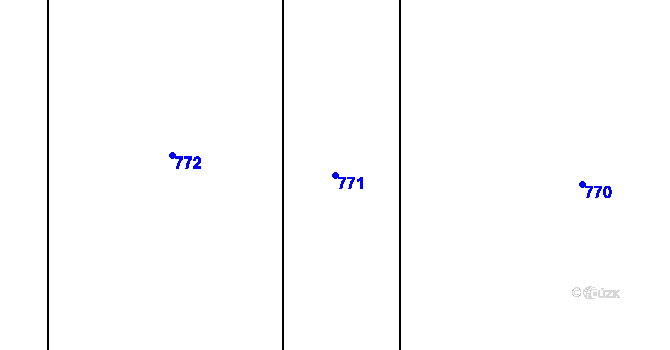 Parcela st. 771 v KÚ Otmíče, Katastrální mapa