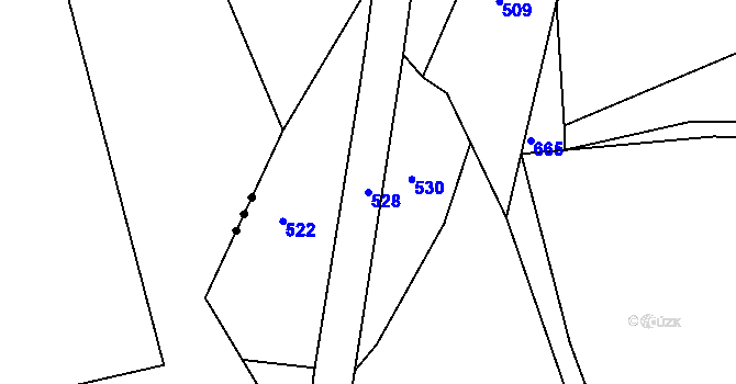 Parcela st. 528 v KÚ Otmíče, Katastrální mapa