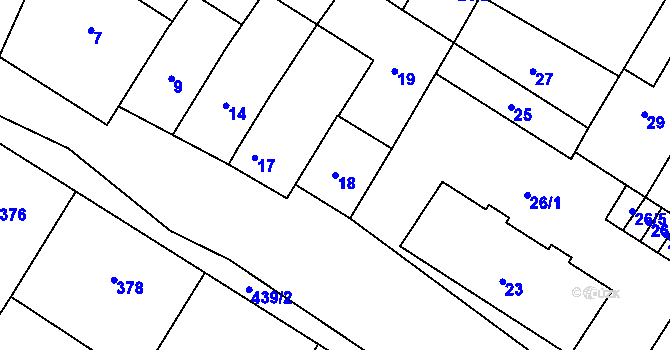 Parcela st. 18 v KÚ Otnice, Katastrální mapa