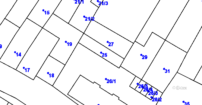 Parcela st. 25 v KÚ Otnice, Katastrální mapa