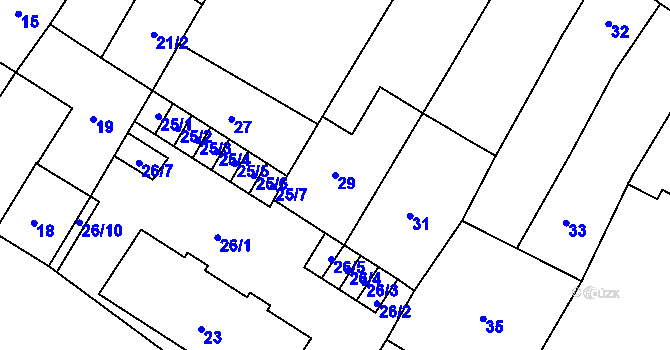 Parcela st. 29 v KÚ Otnice, Katastrální mapa
