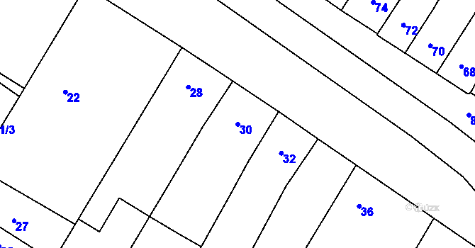 Parcela st. 30 v KÚ Otnice, Katastrální mapa