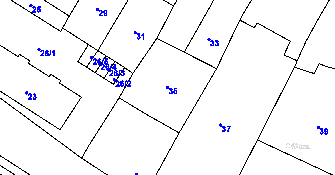 Parcela st. 35 v KÚ Otnice, Katastrální mapa