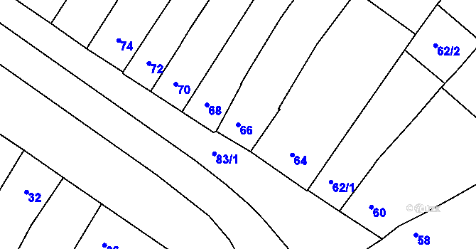 Parcela st. 66 v KÚ Otnice, Katastrální mapa
