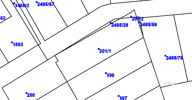 Parcela st. 201 v KÚ Otnice, Katastrální mapa