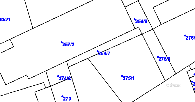 Parcela st. 254/7 v KÚ Otnice, Katastrální mapa