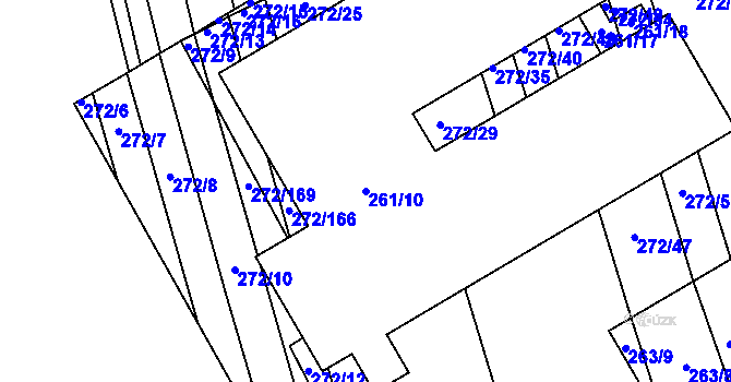 Parcela st. 261/10 v KÚ Otnice, Katastrální mapa
