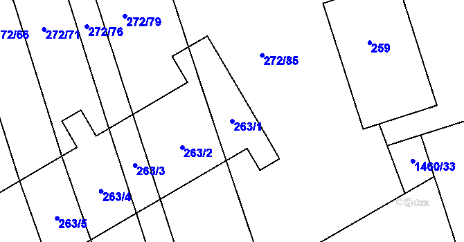 Parcela st. 263/1 v KÚ Otnice, Katastrální mapa