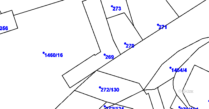 Parcela st. 269 v KÚ Otnice, Katastrální mapa
