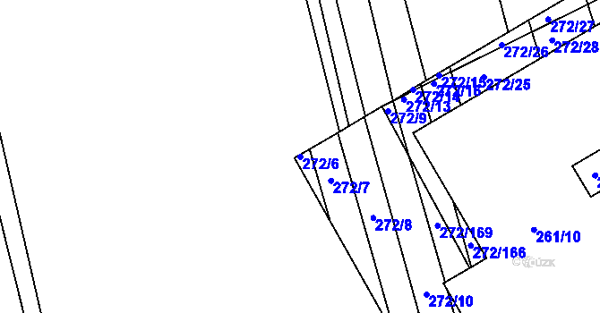 Parcela st. 272/6 v KÚ Otnice, Katastrální mapa