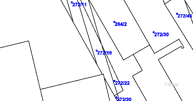 Parcela st. 272/19 v KÚ Otnice, Katastrální mapa