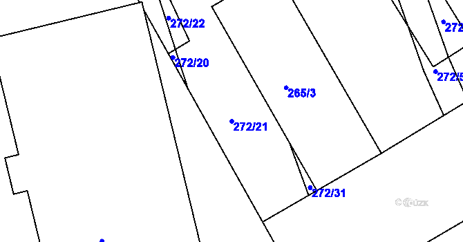 Parcela st. 272/21 v KÚ Otnice, Katastrální mapa