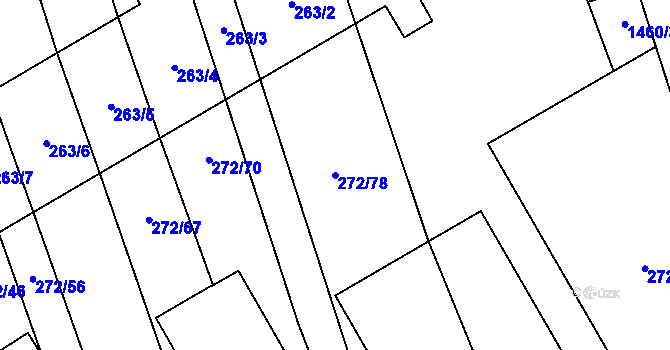 Parcela st. 272/78 v KÚ Otnice, Katastrální mapa