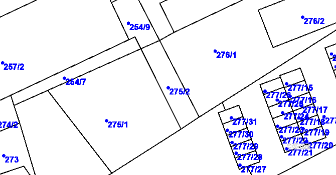 Parcela st. 275/2 v KÚ Otnice, Katastrální mapa